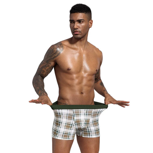 Men’s Sports Plaid Boxer Briefs