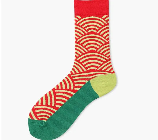 Women’s Long Cotton Geometric Socks