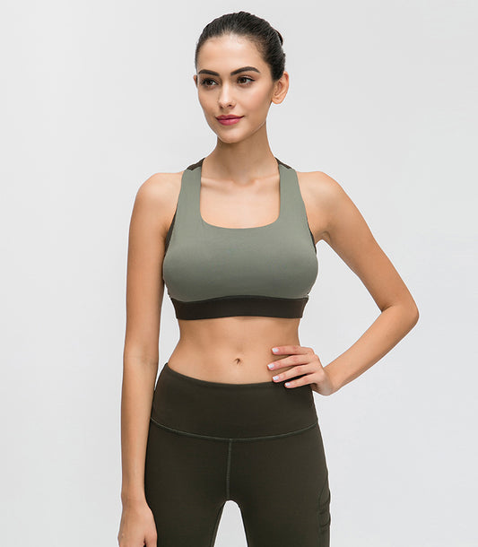Contrast Panel Sports Bra