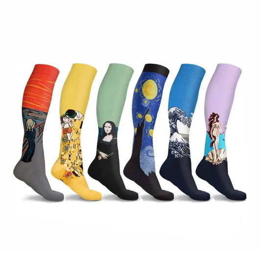 Running Compression Socks with Art Patterns