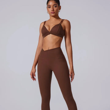 Women’s Spaghetti Strap Deep V Cross Sports Bra