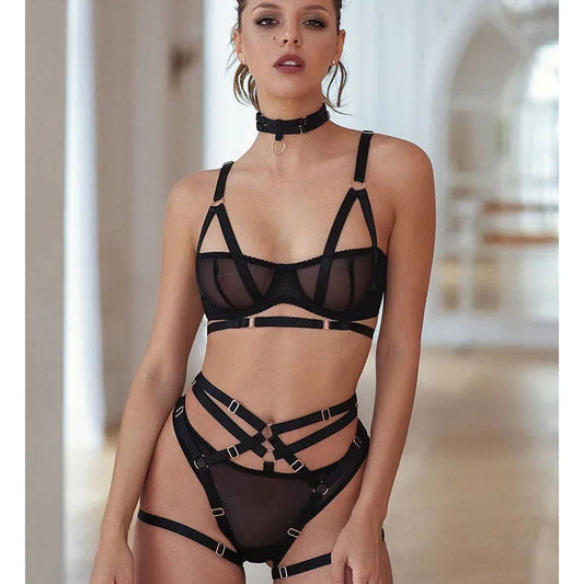 Sexy Three-Point Hollow Strap Underwear
