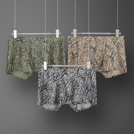 Men's Ice Silk Mid-Waist Boxer Briefs