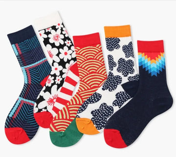 Women’s Long Cotton Geometric Socks