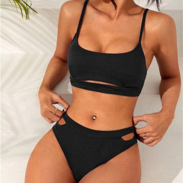 Solid Color New Hollow Women’s Split Bikini