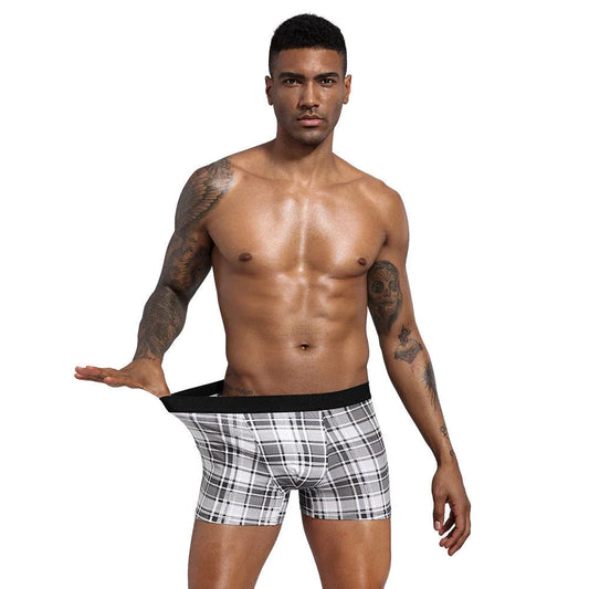 Men’s Sports Plaid Boxer Briefs