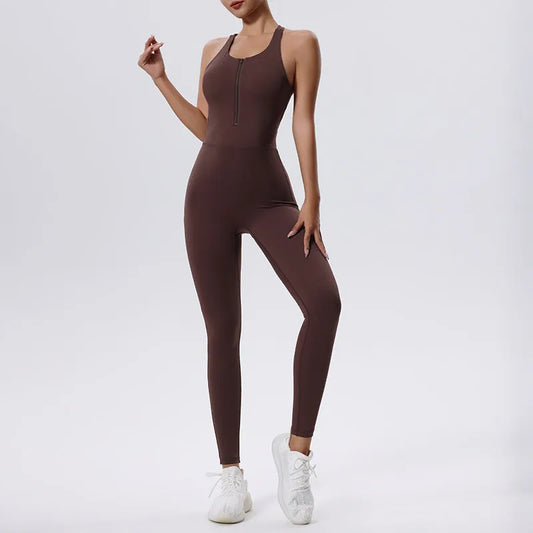 Sleeveless Vest Fitness Sports One-Piece Tights for Women